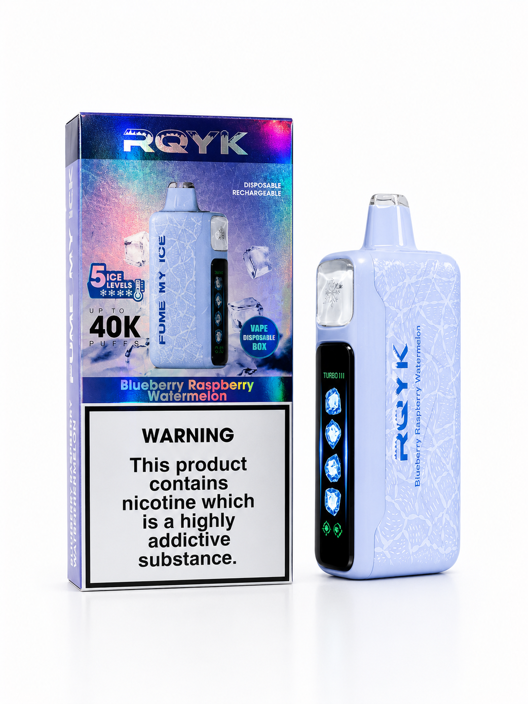 RQYK FUME MY ICE Blueberry Raspberry Watermelon | 40.000 Puffs